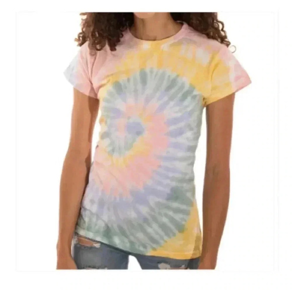 🆕Sunset Glow Pastel Tones Tie Dye Tee L🆕 - Picture 1 of 8